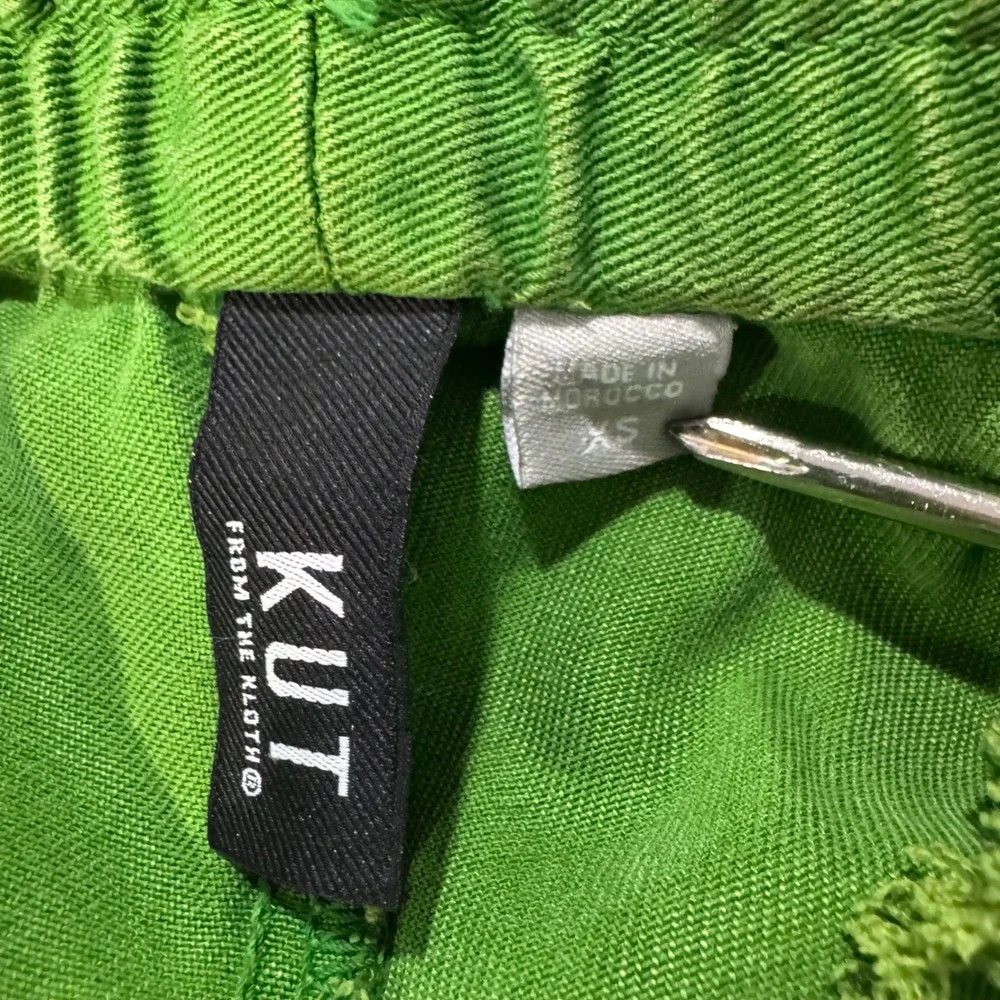 KUT from the Kloth Lime Green Lyocell Drawstring Paperbag Pants XS KB45601M